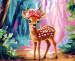 Alkotásutca Virágos Bambi - Számfestő készlet kereten 40x50