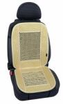 LAMPA Husa scaun fata auto Safari cu margele din lemn, universala, fildes (LAM54302)