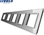 LIVOLO Rama cvintuplu din sticla Livolo SmartElectro IntelligentHouse (VL-P7E/E/E/E/E-10I)