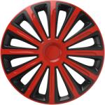 Cridem Set capace roti 15 inch Cridem Trend, 4 bucati, rosu-negru, ABS rezistent (CRI1530RB)