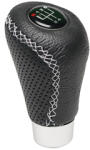 Sumex Nuca schimbator auto universala neagra, imitatie piele, cusatura alba (2505GRW)
