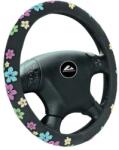 Automax Husa volan neagra cu imprimeu floral, textil, 37-39 cm, Automax (2561)