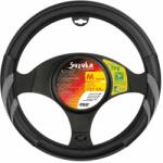 Pilot Husa volan Suzuka din imitatie piele, M, 37-39 cm, negru/gri (LAM32933)