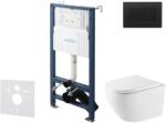 kielle Genesis New - Set pentru montare încastrată, toaletă Oudee, Vortex Rimless+, capac softclose și clapetă Gemini New III, negru mat 30528SS72 (30528SS72)