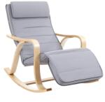 SONGMICS Relaxációs szék, hintaszék állítható lábtartóval, világosszürke (LYY41G)