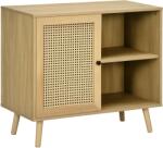 HOMCOM Bufet de depozitare 1 ușă efect răchită - dim. 80L x 39l x 70H cm | Aosom Romania (835-763V00ND) Bufet