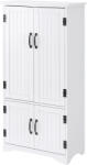 HOMCOM Bufet de bucătărie cămară de bucătărie contemporană multi-spații de depozitare 2 dulapuri 3 rafturi MDF panouri particule alb | Aosom Romania (837-087WT) Bufet