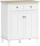 HOMCOM Bufet de bucătărie mobilier de depozitare pentru dormitor, salon birou cu 2 uși 2 sertare 76 x 48 x 91 cm alb | Aosom Romania (838-244V80WT) Bufet