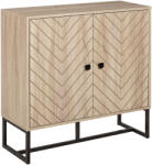 HOMCOM Bufet mobilier de depozitare 2 uși lemn și picioare din metal negru dim. 80L x 29, 5l x 80H cm | Aosom Romania (833-875) Bufet