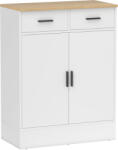 HOMCOM Bufet Modern 2 Sertare și Dulap cu 2 Uși, Raft Interior Reglabil, Alb și Lemn | Aosom Romania (838-585V00ND) Bufet