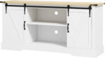HOMCOM Bufet corp de depozitare cu 2 uși glisante rafturi reglabile 150l x 40P x 72H cm din lemn alb stejar | Aosom Romania (839-959V81WT) Bufet