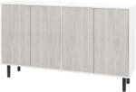 HOMCOM Bufet de bucătărie mobilier de depozitare 2 dulapuri cu rafturi reglabile, 121 x 37 x 75 cm, alb și aspect lemn gri | Aosom Romania (83A-061V80GY) Bufet