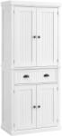 HOMCOM Dulap de bucătărie bufet multi-depozitare rafturi reglabile 4 uși sertar mare 76, 2 x 40, 2 x 183 cm alb | Aosom Romania (835-042V05WT) Bufet