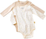 BabyCosy Set 2 body-uri cu maneca lunga bebe unisex -100% bumbac organic - Ecru cu buline, BabyCosy, Diverse marimi (BC-CSY5786-18)