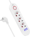 Maclean Prelungitor Maclean power strip, 3 socket extension + 3xUSB, 110-240V AC 50/60Hz, 2.1A max 2500W, 1.5m, white, MCE394 W (MCE394 W) - vexio