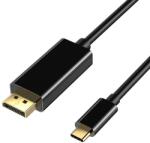 VCOM Кабел VCom CU422C, от USB-C(м) към DisplayPort(м), 1.8m, черен, 4K@60Hz (CU422C-1.8m)