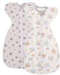 Kidizi Set 2 sisteme de infasat cu fermoar dublu Kidizi Swaddel Confort Grey Stars Pastel 0-4 luni (5949551907831)