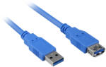 Sharkoon USB 3.0 M>F USB kábel 3 M 5 Gbit/s Kék (4044951010899)