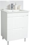 Badenmob Mobilier baie MDF cu lavoar, Seria 033, 60 cm, alb rustic