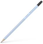 Faber-Castell Grafitceruza radírral, B, háromszögletű, FABER-CASTELL Grip 2001, égkék