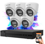 HIKVISION HiLook TurboHD-TVI 5 kamerás dome kamerarendszer 5MP színes éjszakai képpel