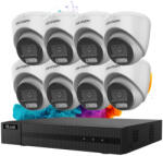 Hikvision HiLook ColorVu 8 kamerás biztonsági dome kamera rendszer 5MP színes éjszakai képpel