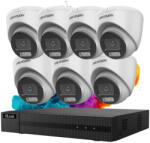 Hikvision HiLook ColorVu 7 kamerás biztonsági dome kamera rendszer 5MP színes éjszakai képpel