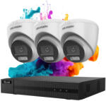 Hikvision HiLook ColorVu 3 kamerás biztonsági dome kamera rendszer 5MP színes éjszakai képpel