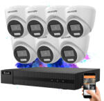 HIKVISION HiLook TurboHD-TVI 7 kamerás dome kamerarendszer 5MP színes éjszakai képpel