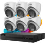 Hikvision HiLook ColorVu 6 kamerás biztonsági dome kamera rendszer 5MP színes éjszakai képpel