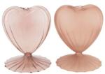  Váza szív alakú üveg 9x9x11, 5cm rózsaszín/barack 2 féle 1db ( figura nem választható ) (103548)