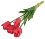  Selyemvirág papagáj tulipán gumi 47cm málnapiros 5 szálas