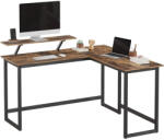 VASAGLE Sarok íróasztal, l-alakú számítógép asztal, rusztikus barna