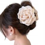 Sajbazar Mandzsettagomb csat virág rózsa haj kokárda nagy krém esküvőre (sp256-3)