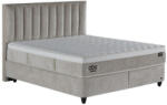 ABC Bedding Cruz kárpitozott ágyneműtartós ágy - drapp + Cruz táskarugós matrac - kemény, Extra Firm hab, Hyper hab, Smart Soft huzat 200x200