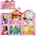 HollaKids Babaház 6 Szoba Terasz Bútor Baba 136 db-os Figura Szett (domtar)
