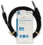 Nedis sztereó audio kábel, 6.35 mm jack, 2 m, nikkel bevonat, fekete - CAGL23000BK20 (CAGL23000BK20)