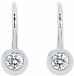 White & Black Bouton gyémánt fehérarany fülbevaló - kapcsos - 3, 0mm (AU14530)
