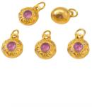  Charm Turmalina Roz (Rubelit) 12x7x6 mm Argint 925 Aurit - 1 Buc