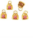  Charm Rubin 11x7x4 mm Argint 925 Aurit - 1 Buc