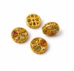  Charm Turmalina Mixta cu Zircon 10x10x4 mm Argint 925 Aurit - 1 Buc