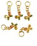  Charm Turmalina Mixta cu Zircon 17x4x2 mm Argint 925 Aurit - 1 Buc