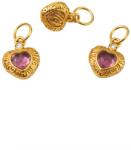  Charm Turmalina Roz (Rubelit) 13x8x5 mm Argint 925 Aurit - 1 Buc