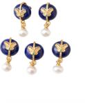  Charm Lapis Lazuli cu Perla Argint 925 Aurit 17x8x6 mm - 1 Buc
