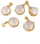  Charm Floare Cuart Alb 20x10x10 mm Argint 925 Aurit - 1 Buc