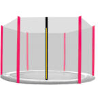 INLEA Külső védőháló 305 cm átmérőjű trambulinhoz 6 rudas - Fekete/rózsaszín (IN06-0010) - inlea