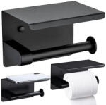 Verk Toalettpapír tartó polccal telefon számára - fekete (27240)