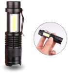 TMN Mini taktikai újratölthető ZOOM zseblámpa duó XPE+COB LED klipszel (minizoomclip)