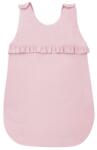 MimiNu Sac de dormit, MimiNu, pentru bebelusi, De iarna, cu volanase, din bumbac, cu fermoar lateral, cu capse pe umar, 70 cm, 0 - 6 luni, 2.5 Tog, Colectia Royal, Powder Pink (6426972012676)