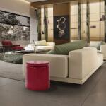 Schuller Valencia Masuta laterala rotunda din MDF Nola rosu (SV-217231) Masa de cafea